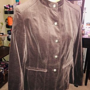 Brown crush velvet coat